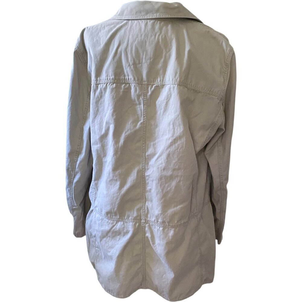 Emanuel Ungaro Liberte Tan Button Front Casual Jacket Trench Cotton Size 14 - Picture 3 of 7